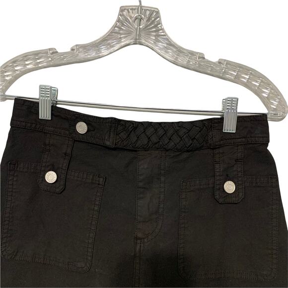 See by Chloe Designer Black A-Line Denim Skirt 40 IT 4 US Braided Belt Italian - Picture 4 of 11